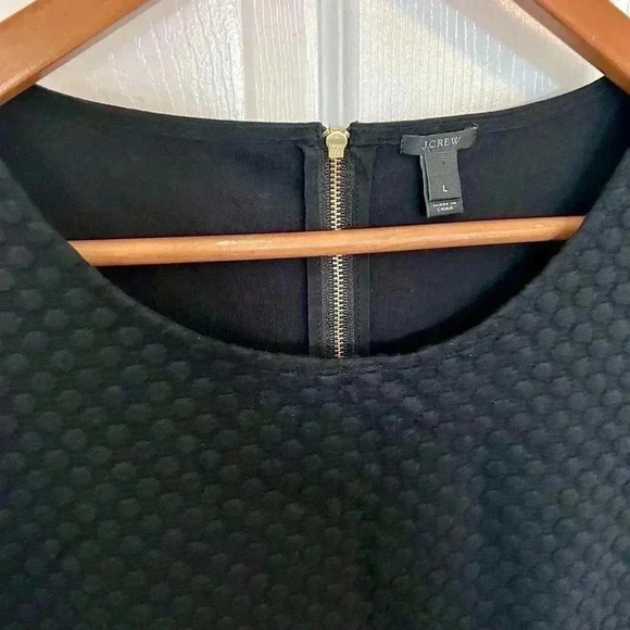 J. Crew Black Swiss Dot Peplum Sleeveless Top size Large - Picture 3 of 4